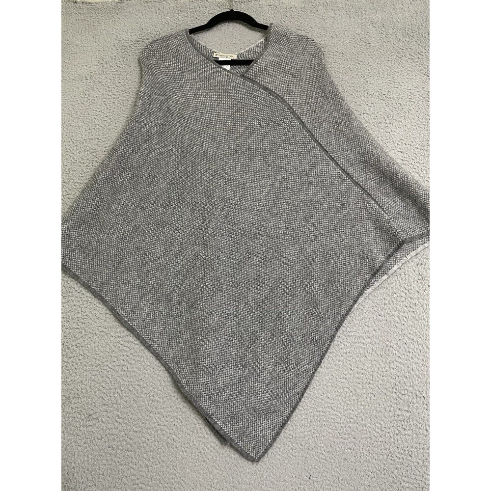 Fratelli Talli Women's Poncho Shawl Wool Alpaca Blend Italy Gray Pullover One Sz